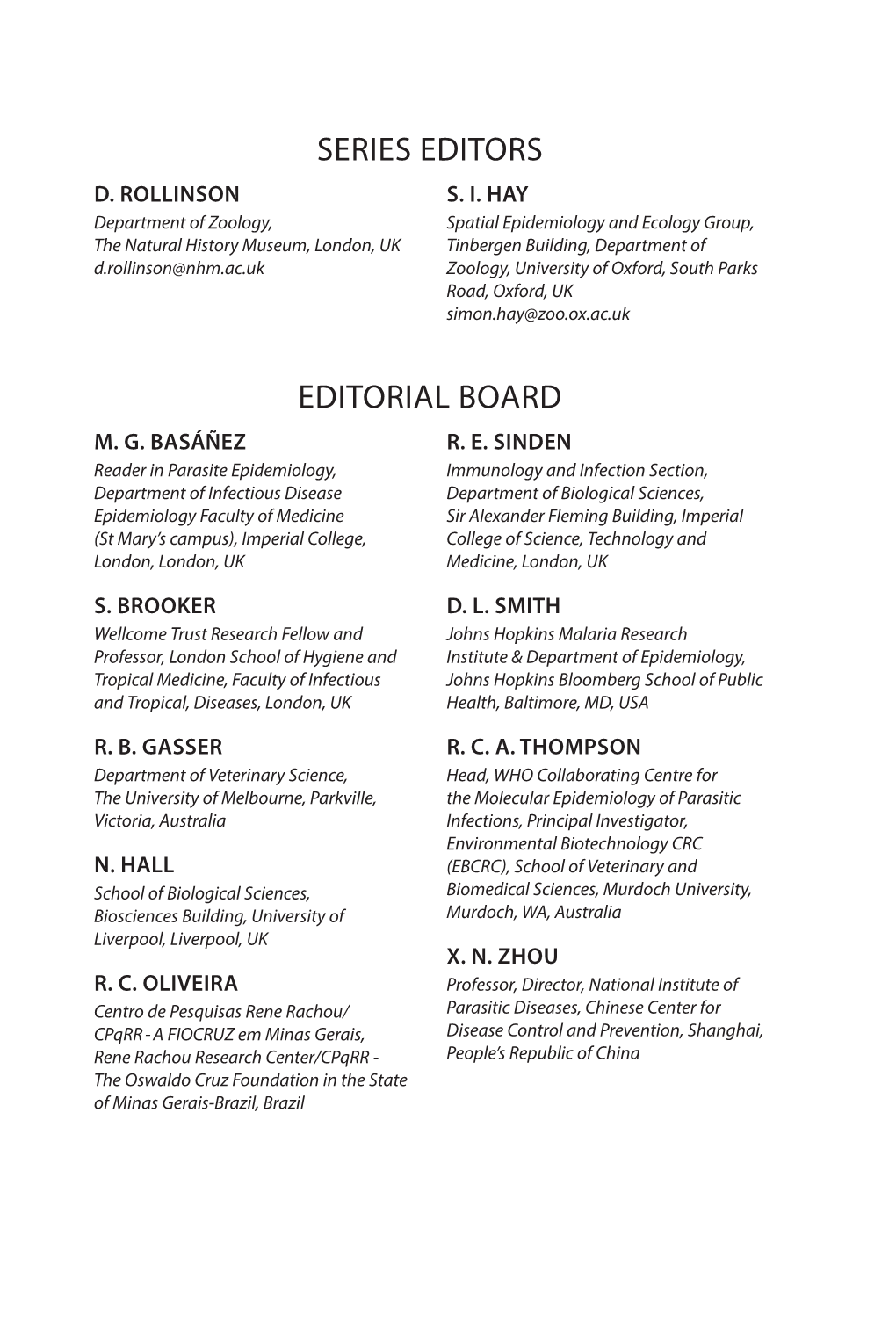 Series Editors Editorial Board