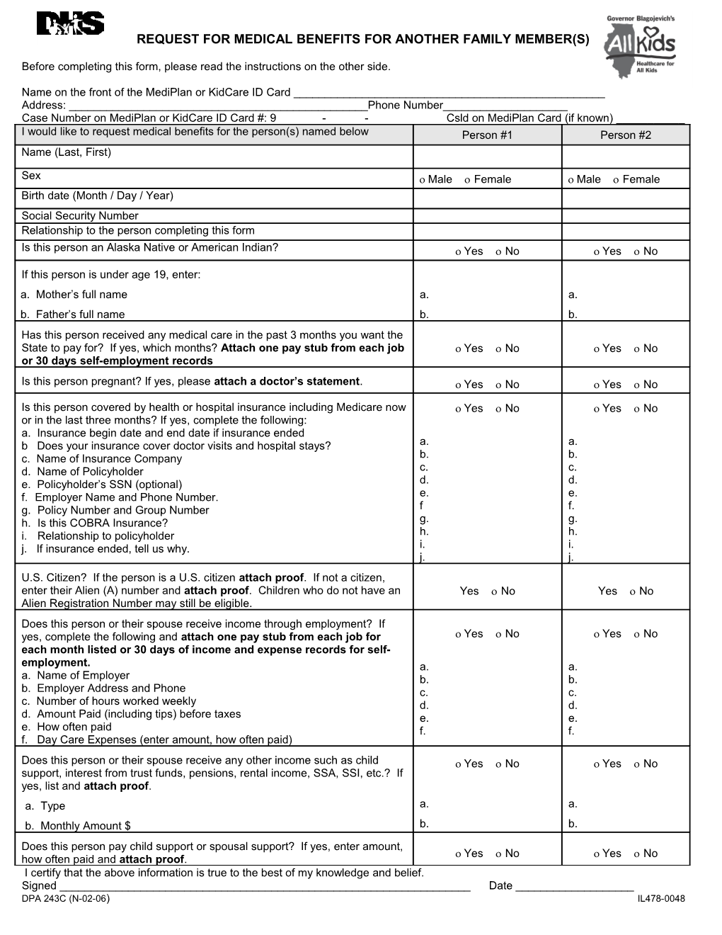 Request To Add Family Members To A Kidcare Case