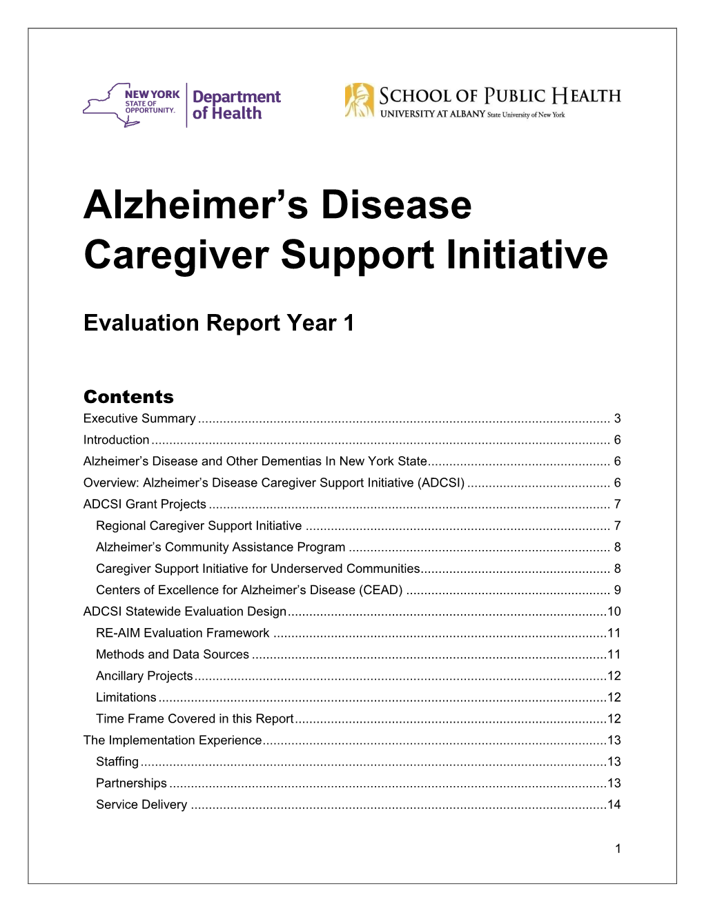 Alzheimer's Disease Caregiver Support Initiative