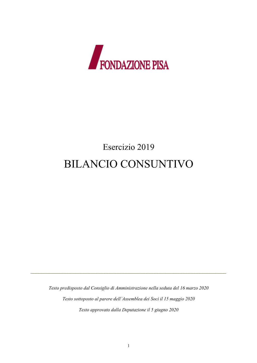 Bilancio Fondazione 2019