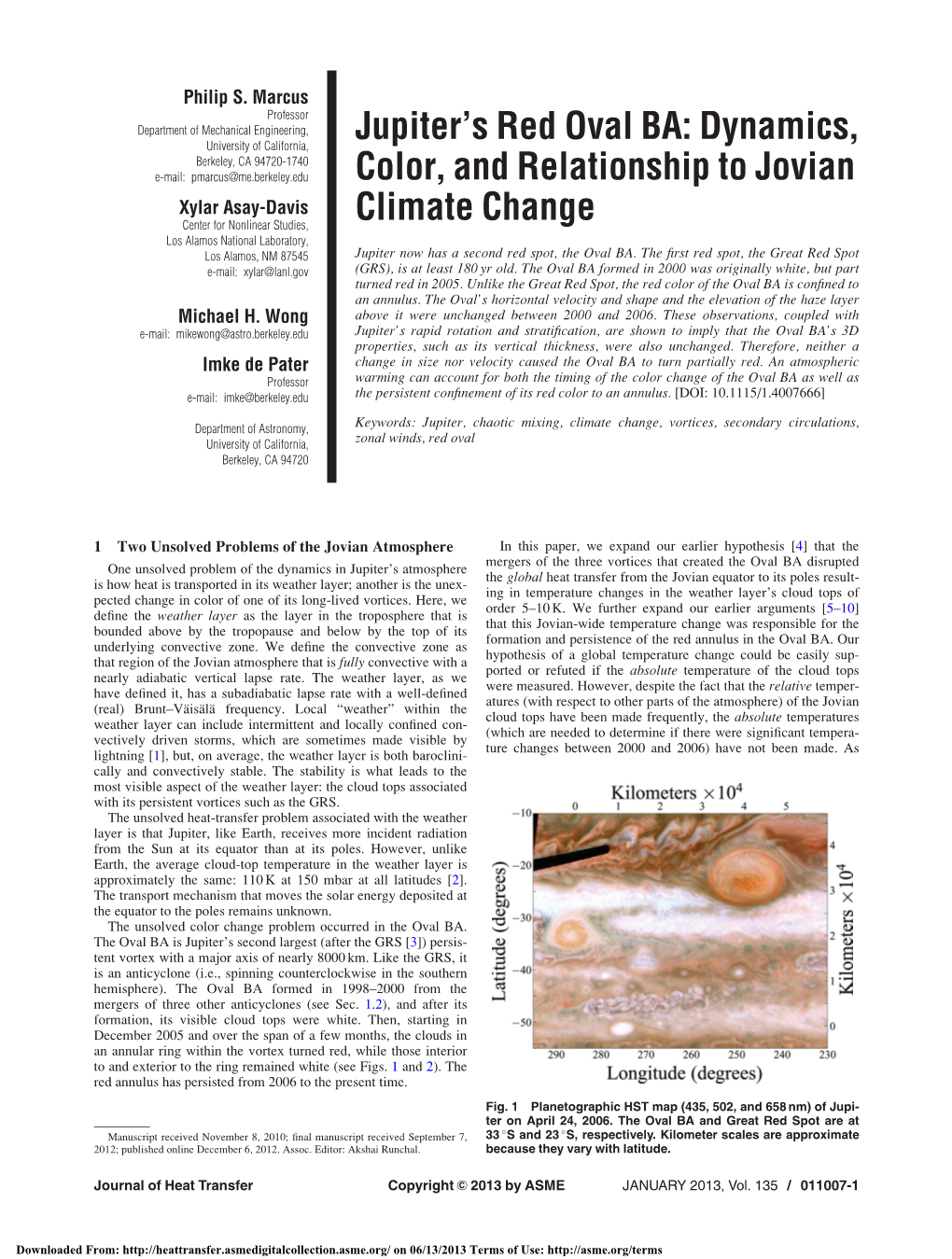 Jupiter's Red Oval BA: Dynamics, Color, and Relationship to Jovian