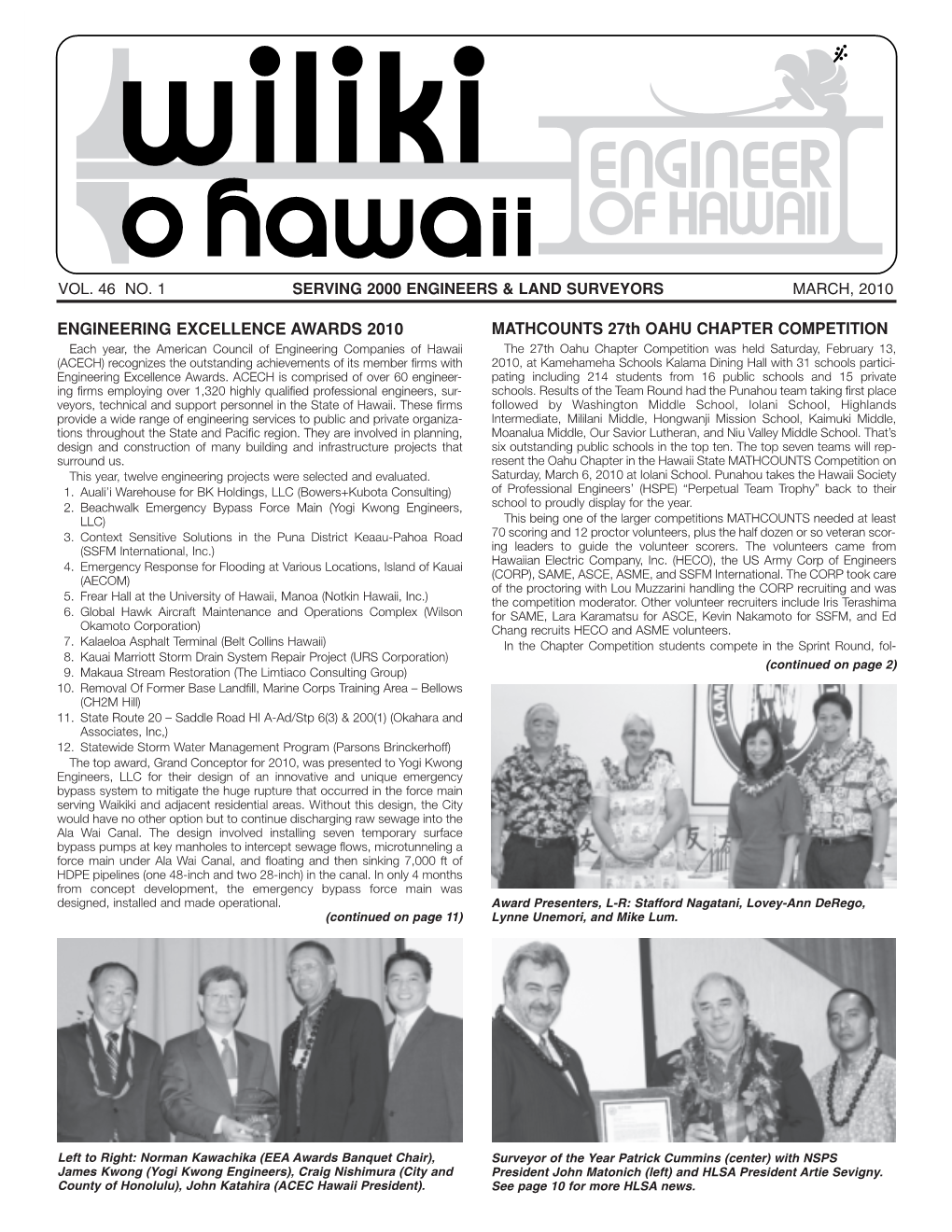 Vol. 46 No. 1 Serving 2000 Engineers & Land