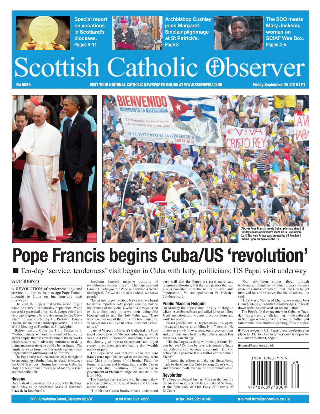 Pope Francis Begins Cuba/US