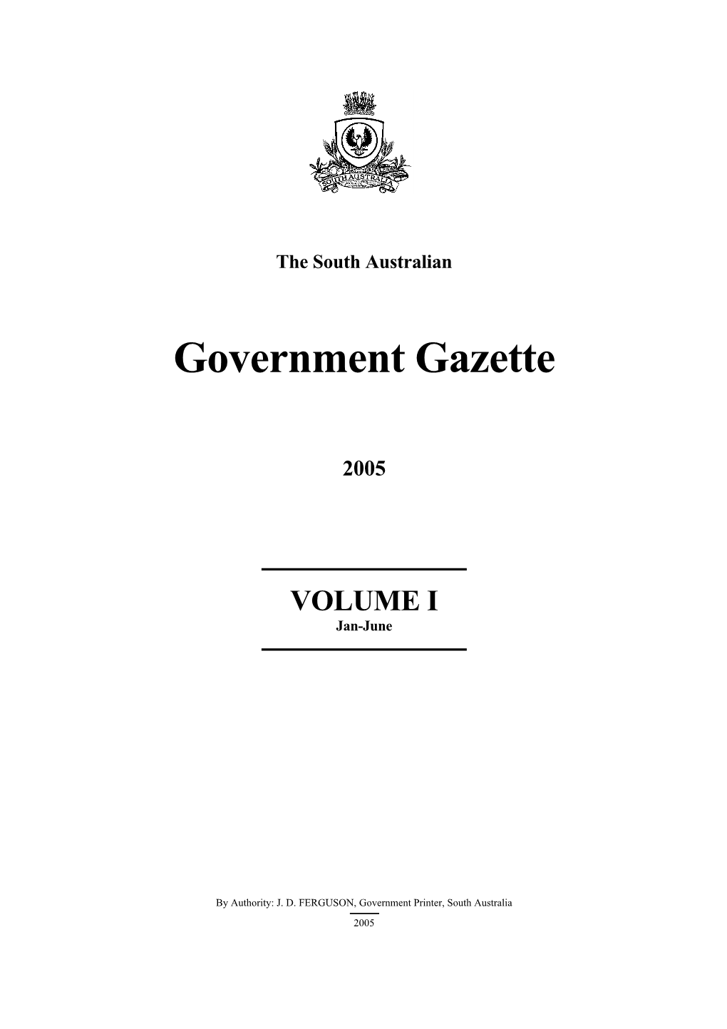South Australian Government Gazette
