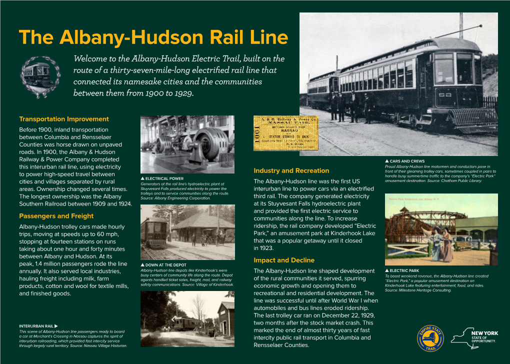 The Albany-Hudson Electric Trail, Built on the Route of a Thirty-Seven-Mile