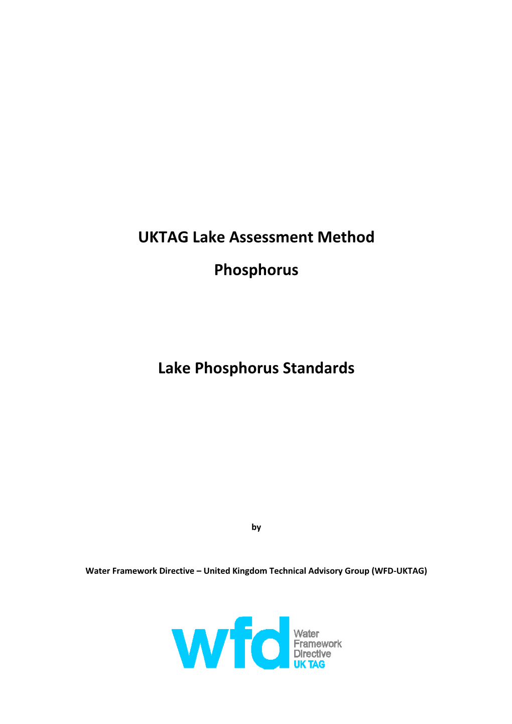 UKTAG Lake Assessment Method Phosphorus
