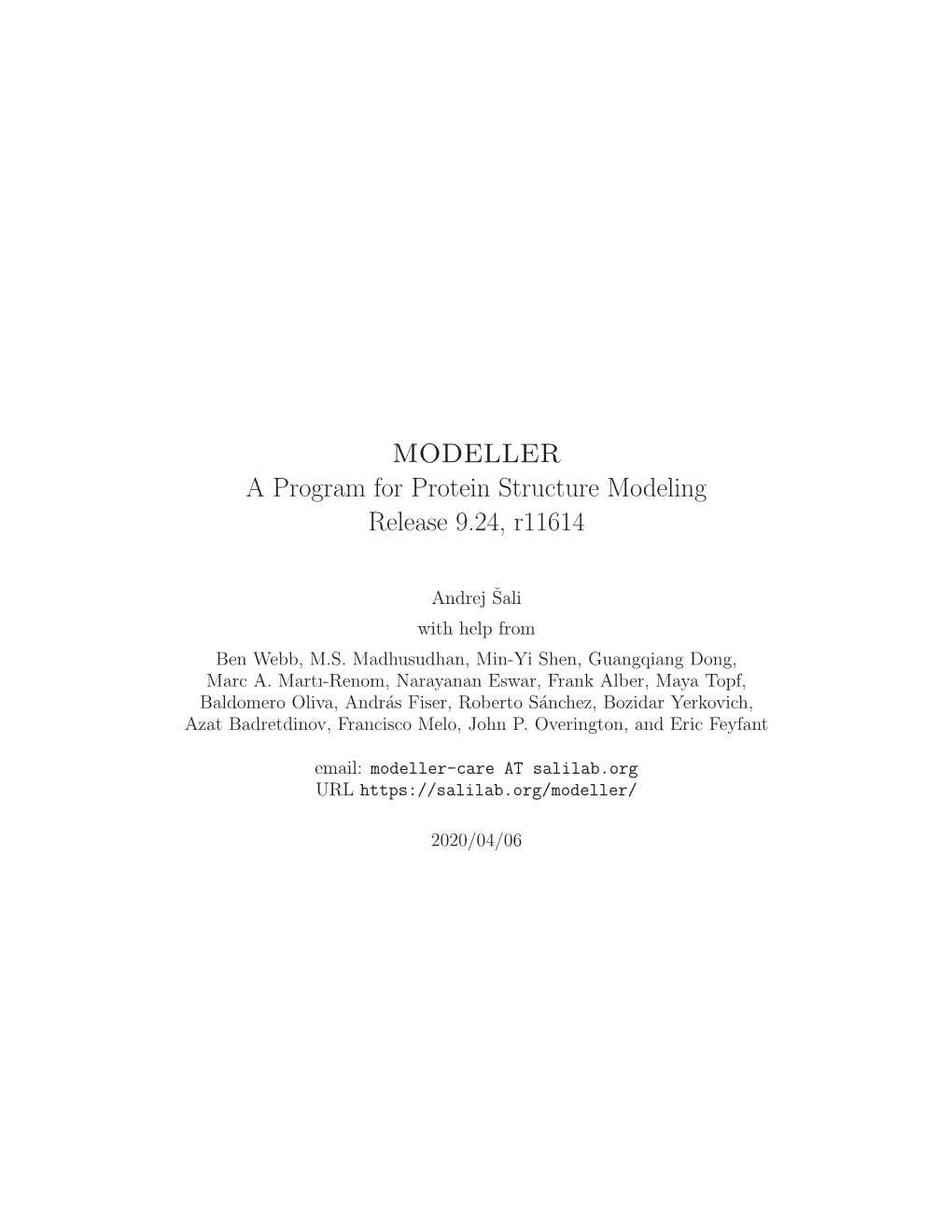 MODELLER 9.24 Manual