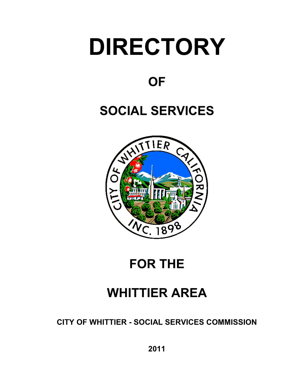 Directory of Social Services and Youth Service Agencies for the Whittier Area