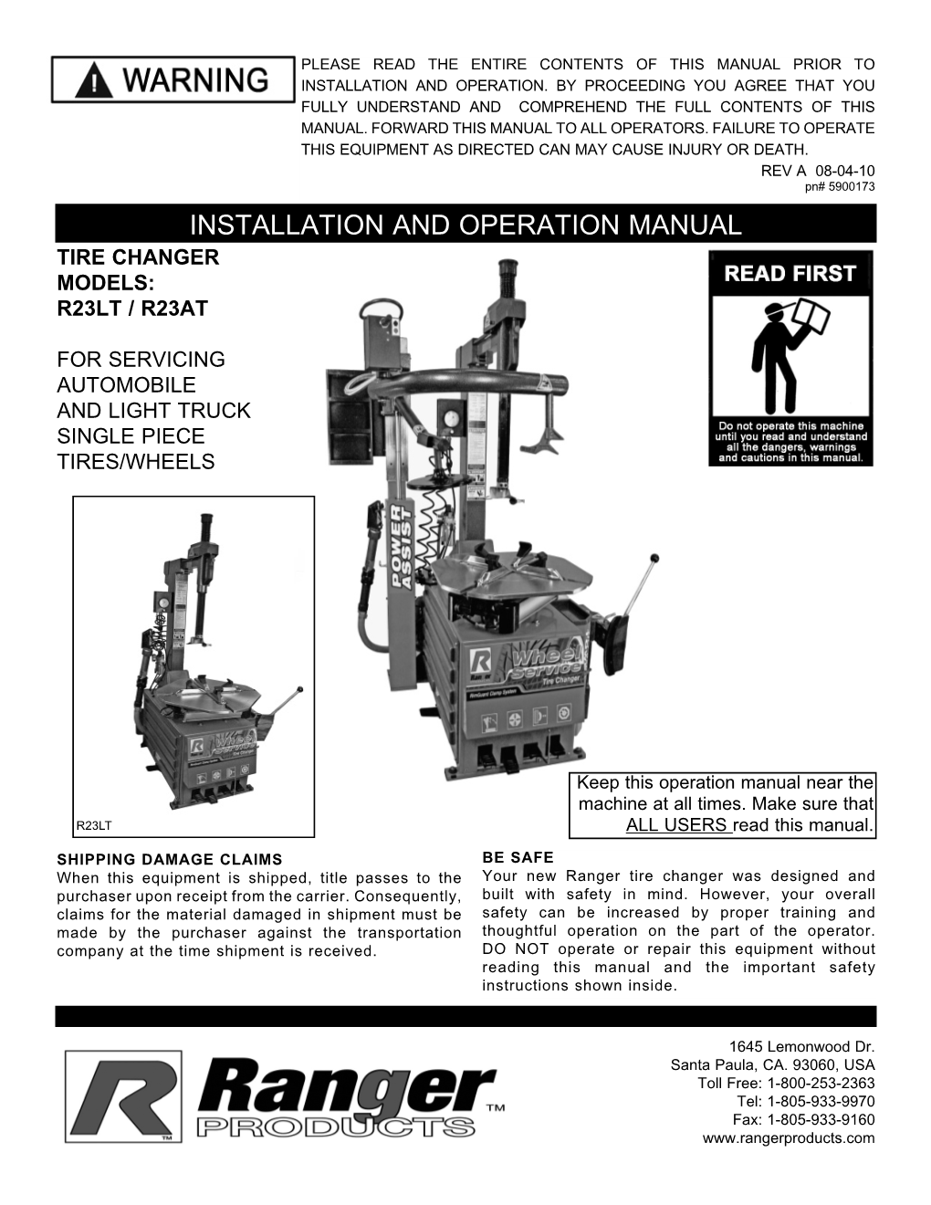 R23AT Manual Revised 06-10.Indd