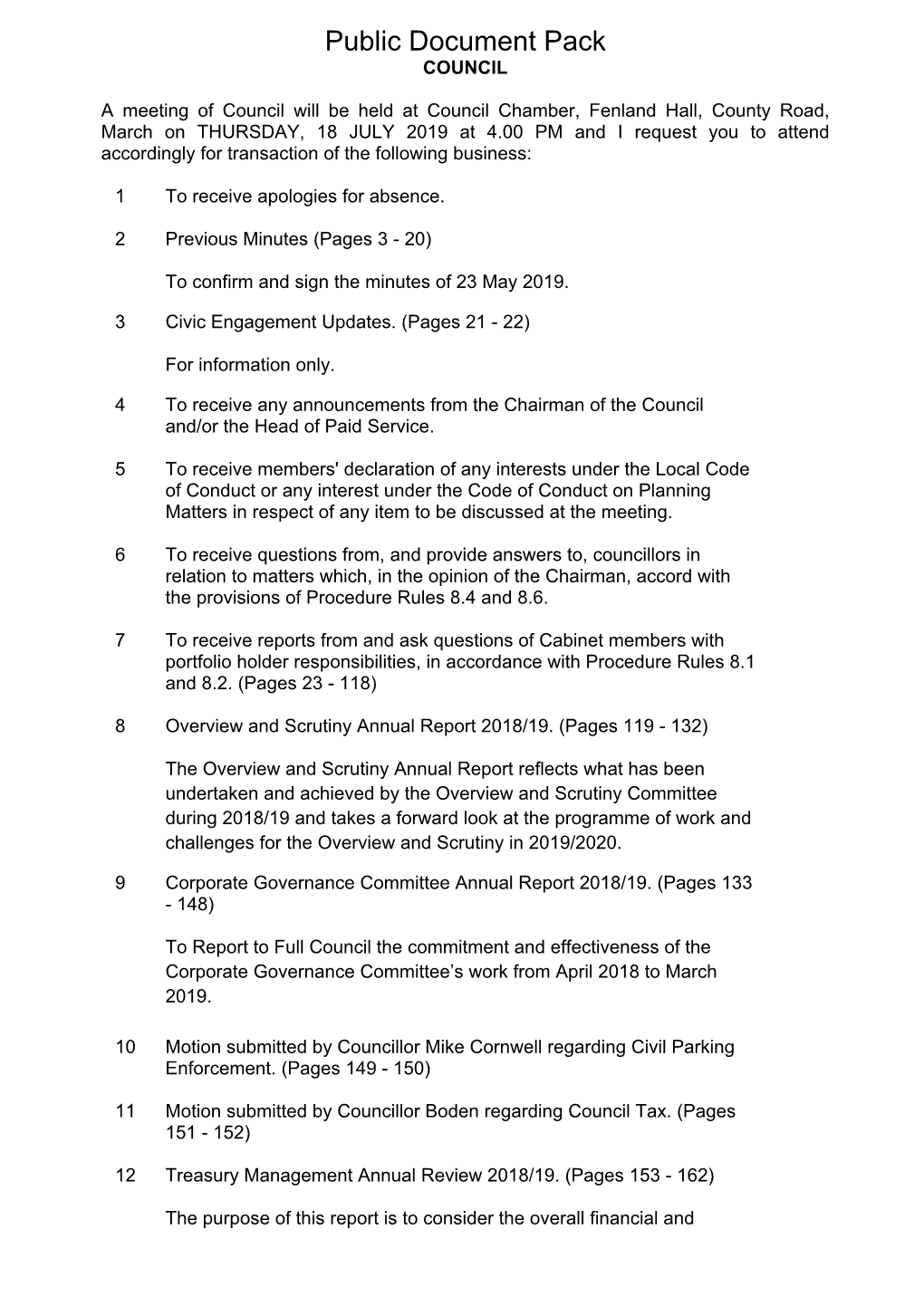 (Public Pack)Agenda Document for Council, 18/07/2019 16:00