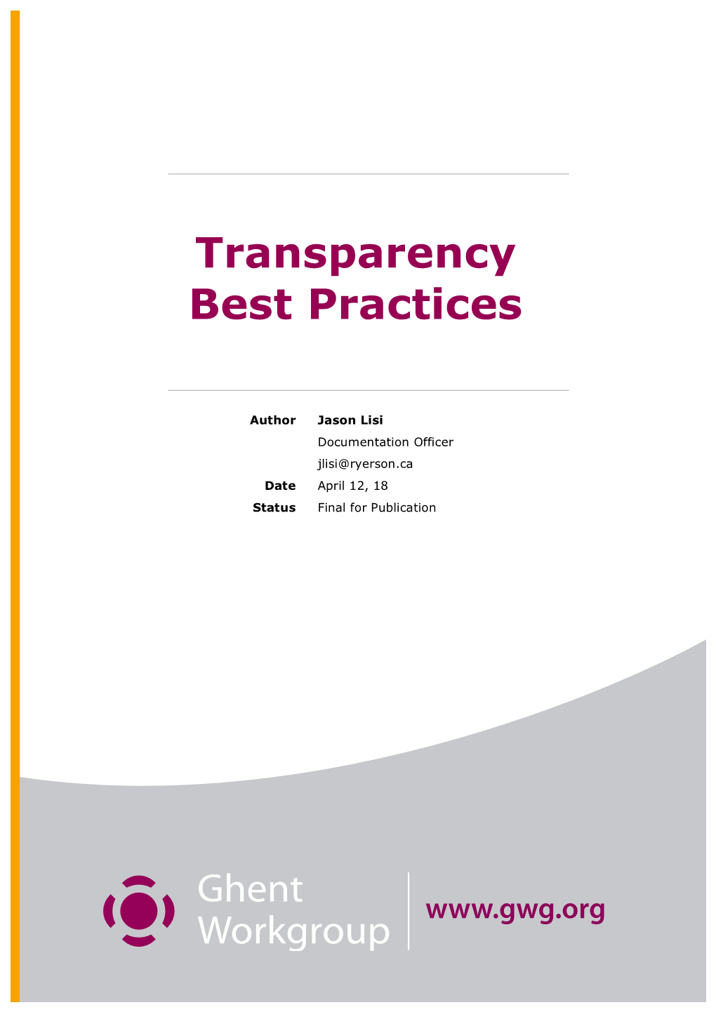 Transparency Best Practices