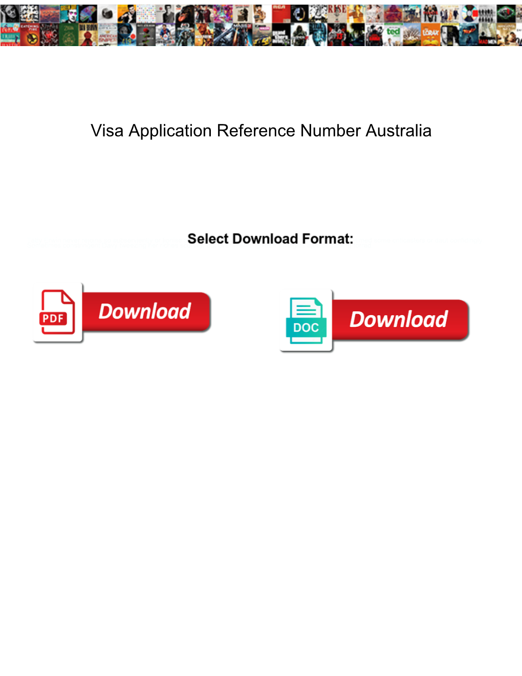 Visa Application Reference Number Australia