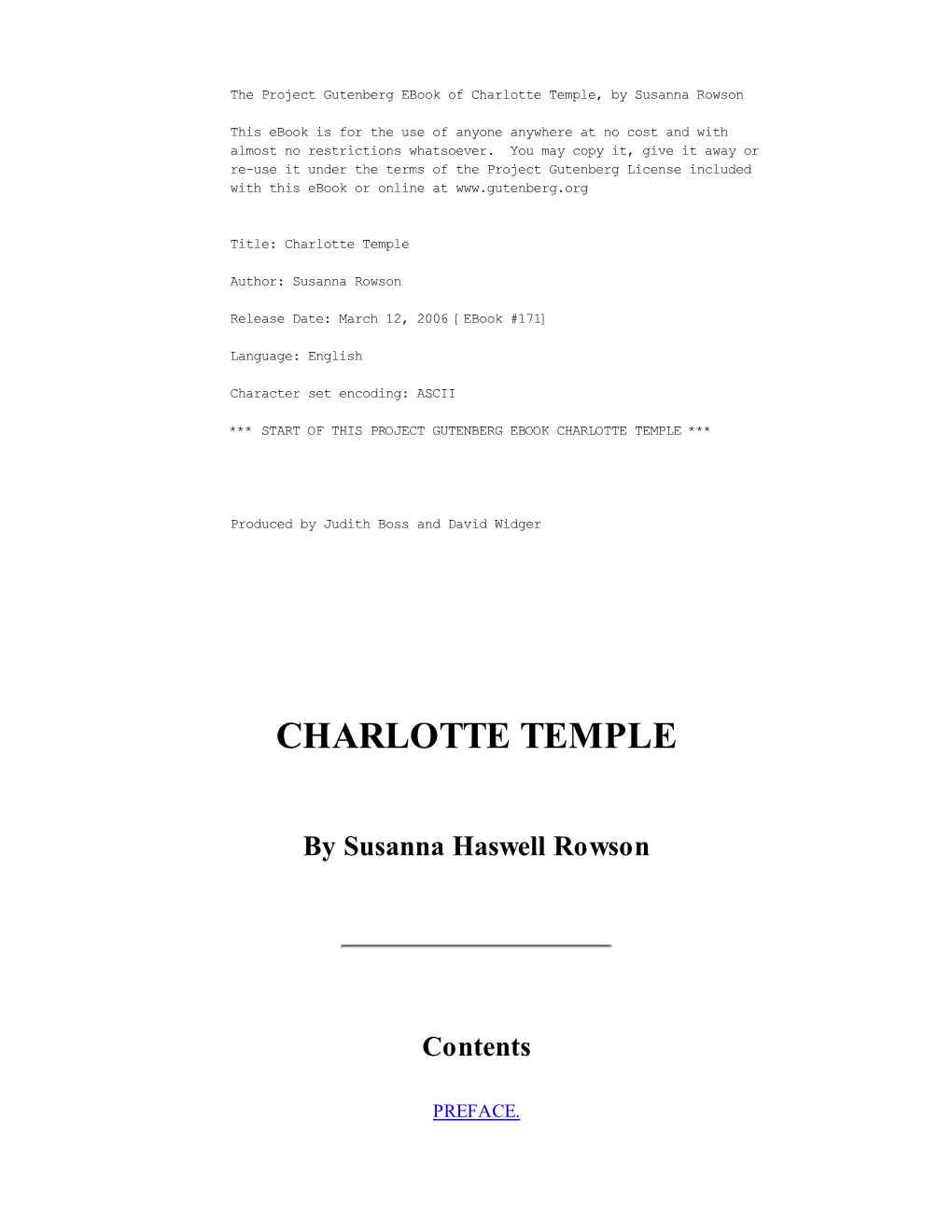 Charlotte Temple, by Susanna Rowson