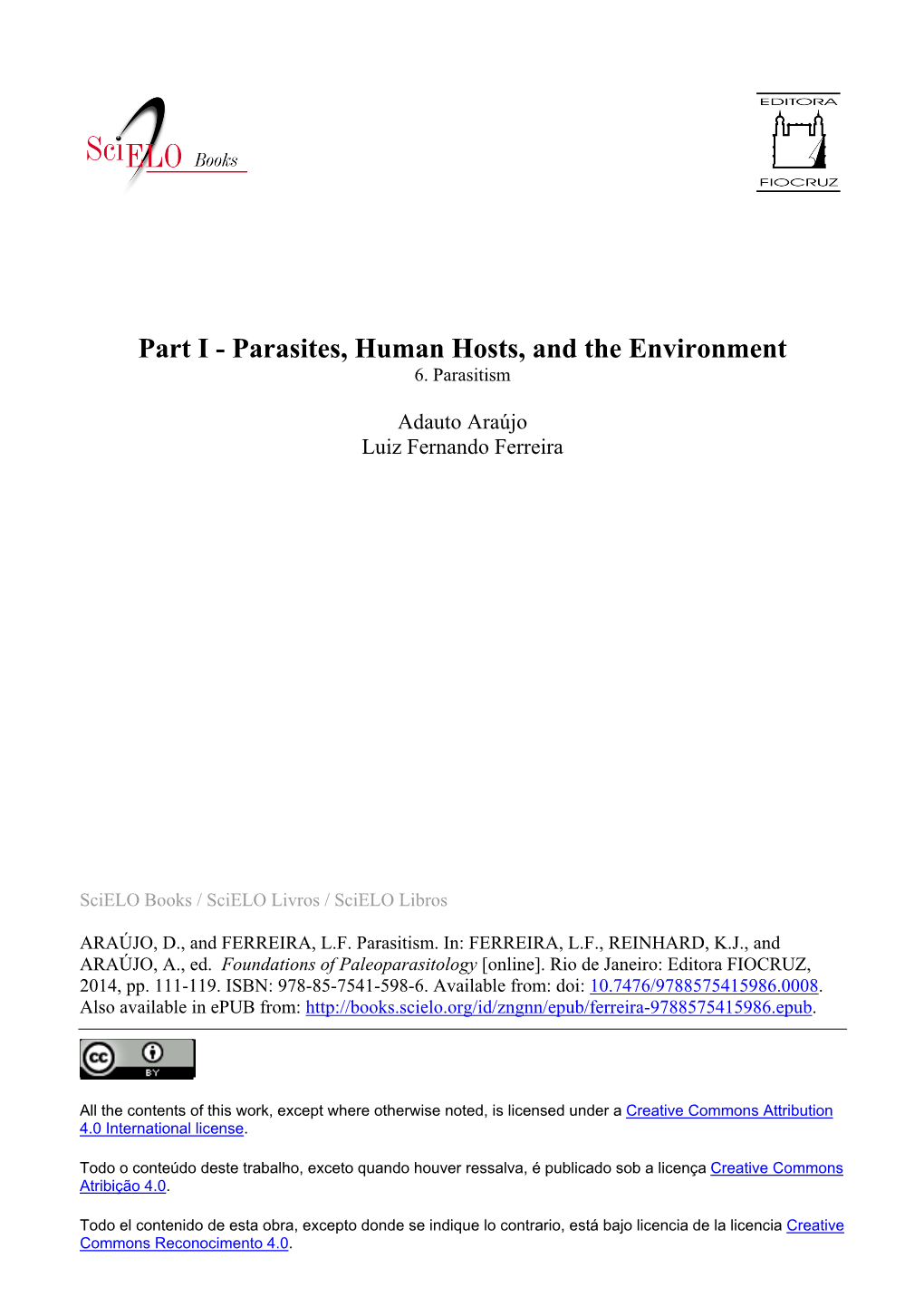 Parasites, Human Hosts, and the Environment 6