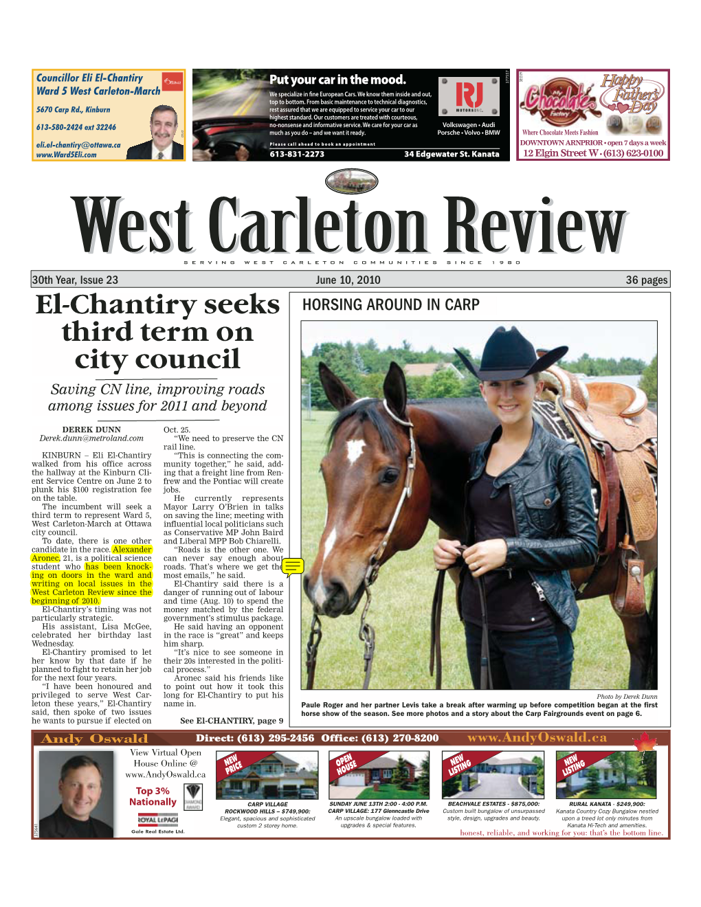 West Carleton Review Since the Danger of Running out of Labour Beginning of 2010