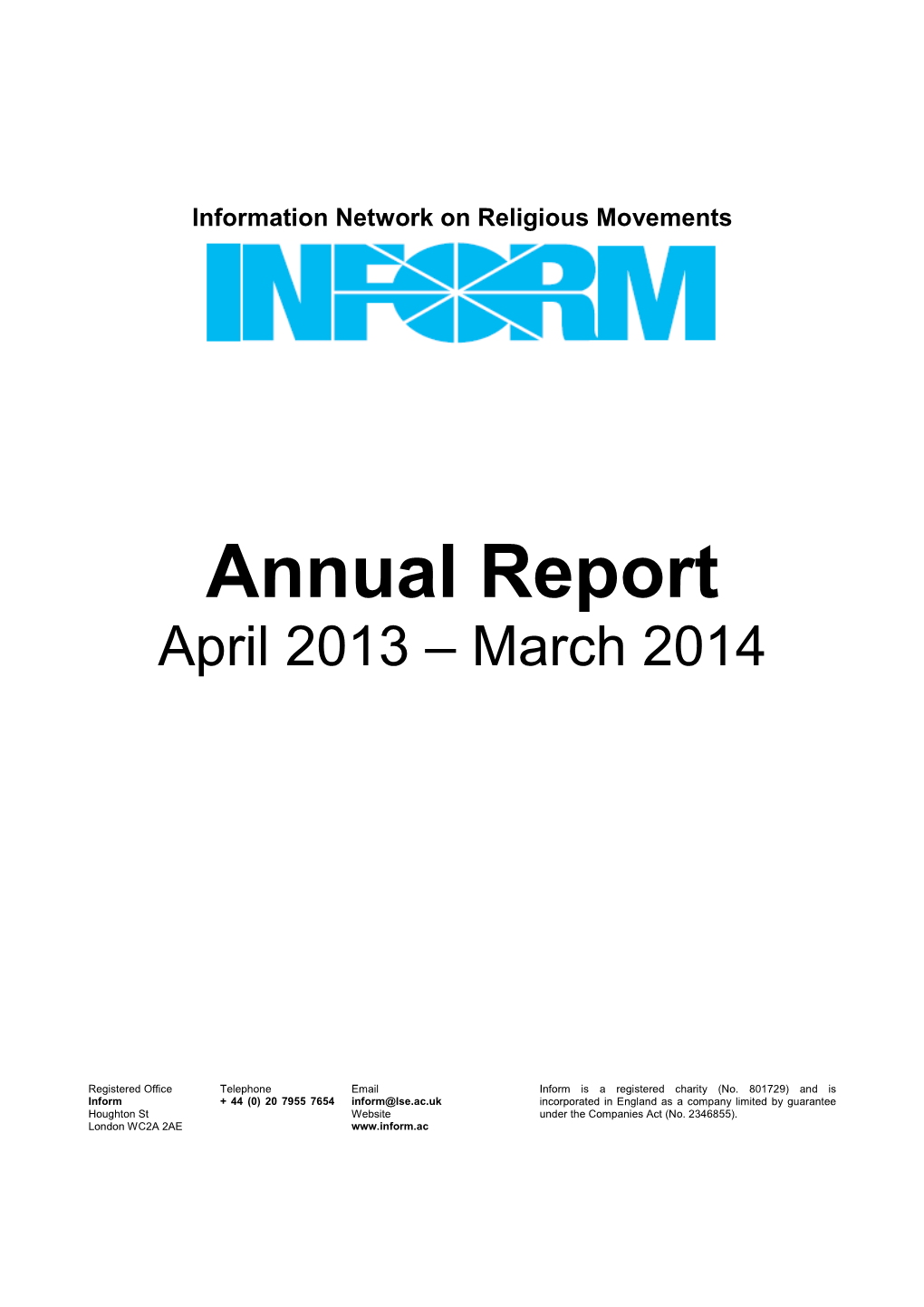 Annual Report April 2013 – March 2014