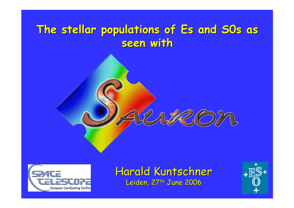 The Stellar Populations of Es and S0s As Seen with Harald Kuntschner