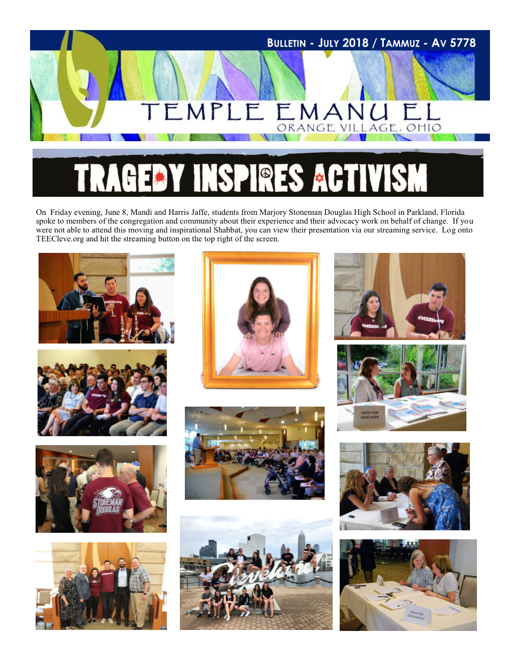 Bulletin - July 2018 / Tammuz - Av 5778