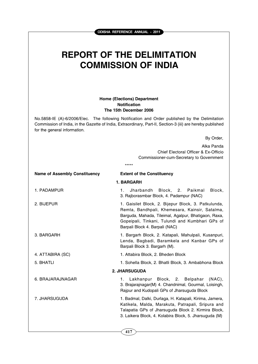 Report of the Delimitation Commission of India