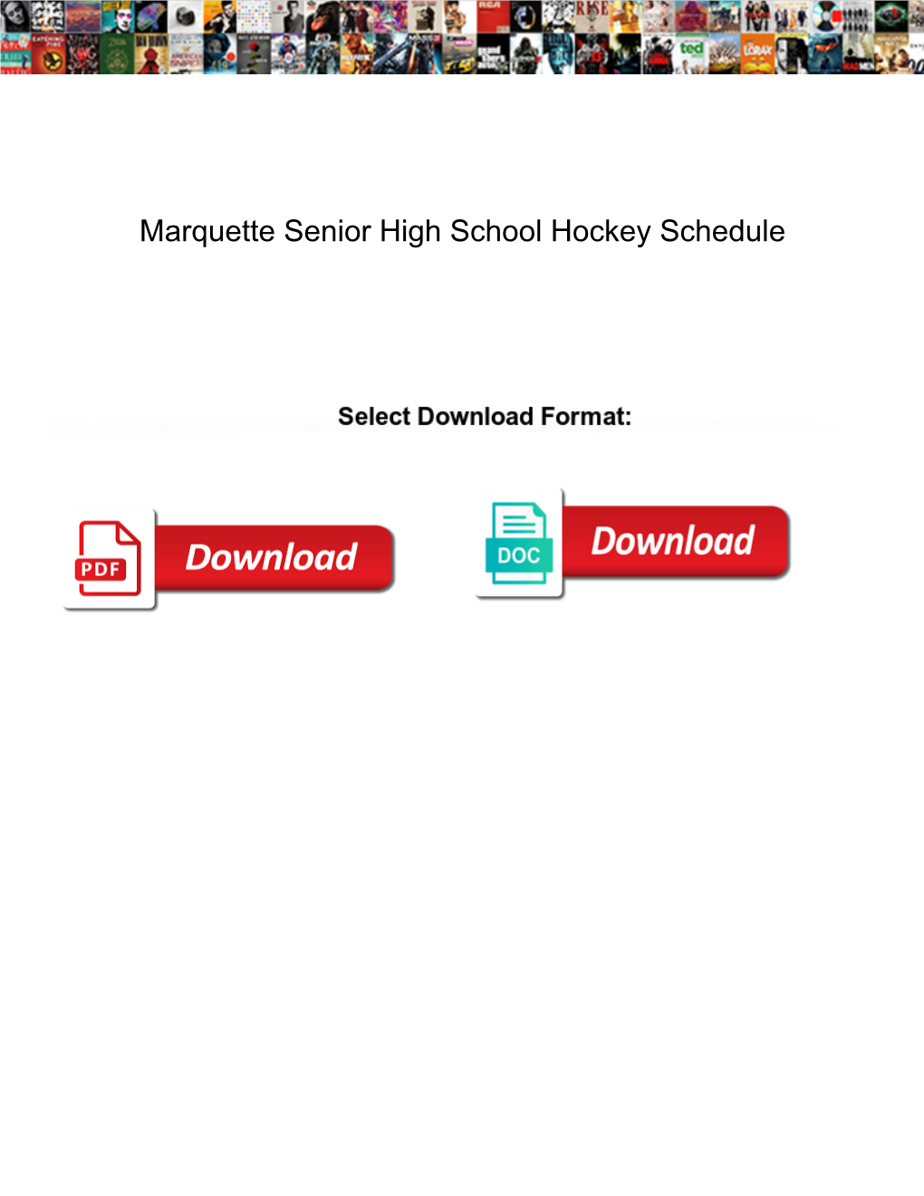 Marquette Senior High School Hockey Schedule