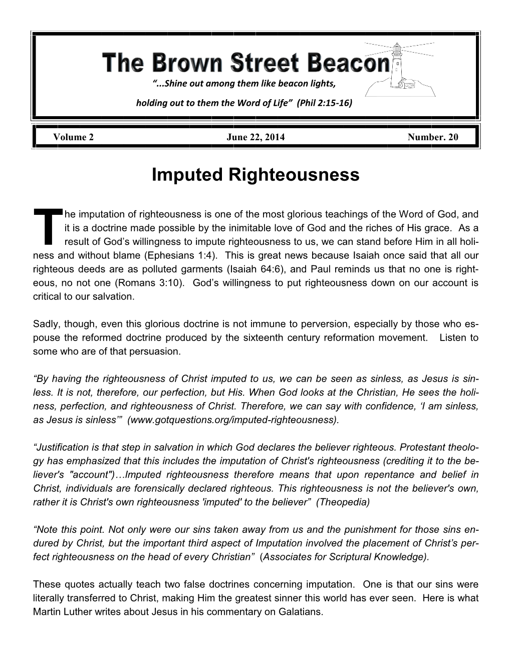 Imputed Righteousness