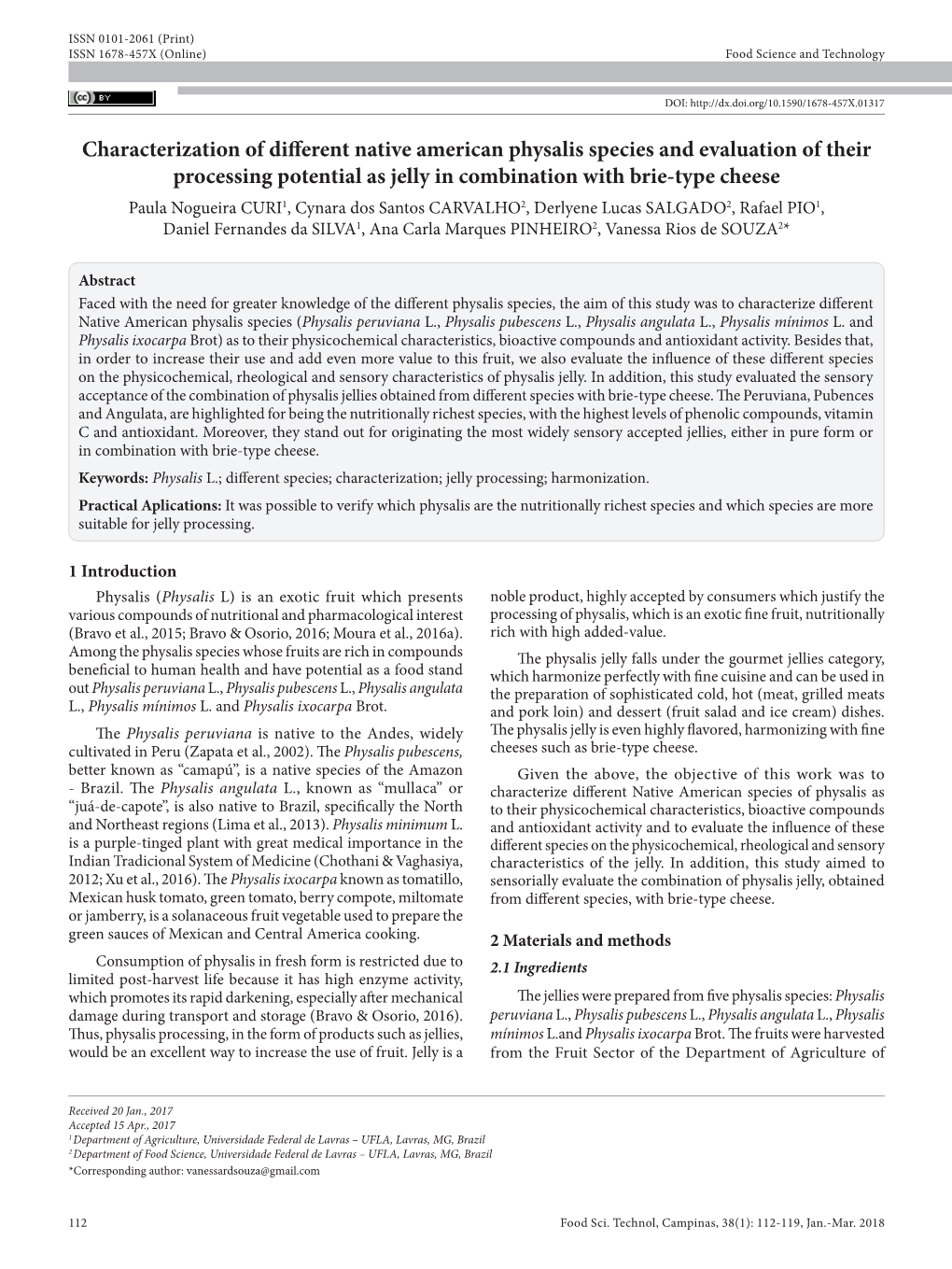 Characterization of Different Native American Physalis Species