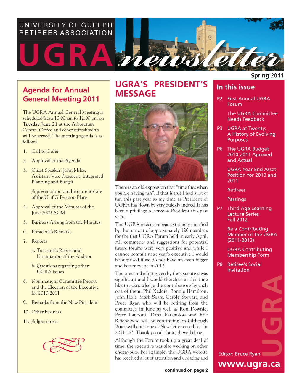 UGRA Newsletter 2011 Spring