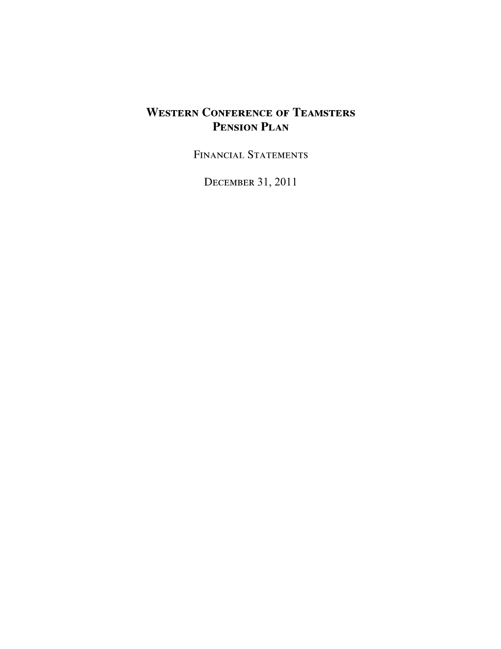 2011 Western Conference of Teamsters Pension Plan