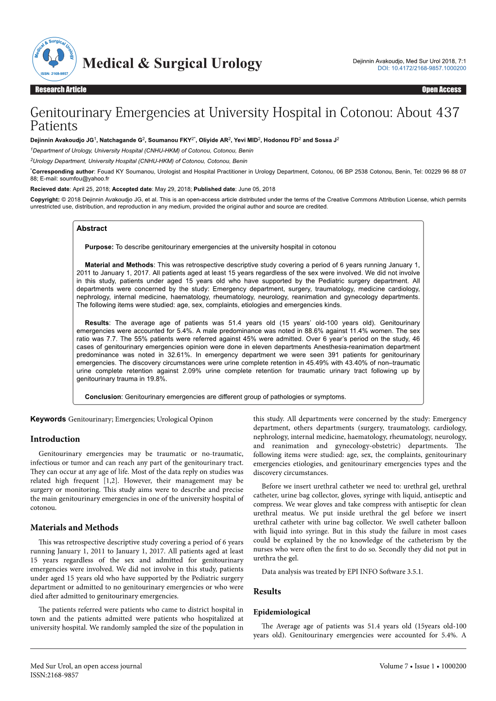 Genitourinary Emergencies at University