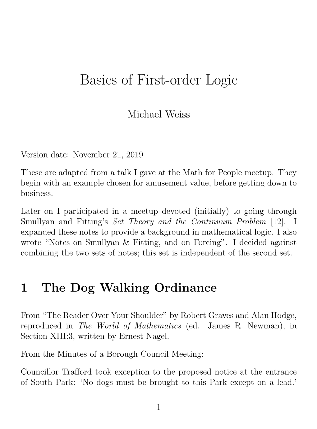 Basics of First-Order Logic