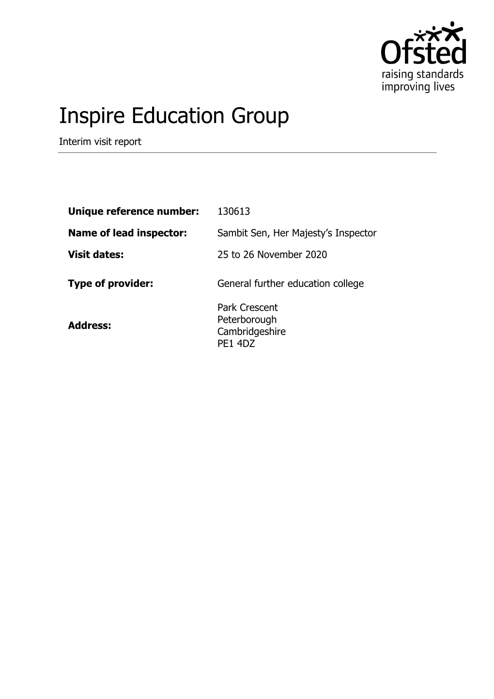 Inspire Education Group Interim Visit Report