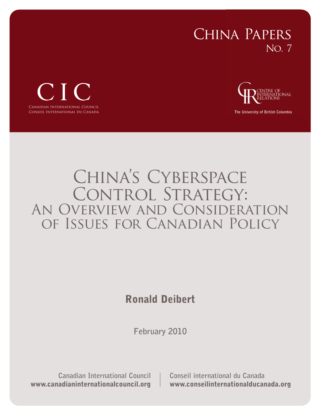 China's Cyberspace Control Strategy