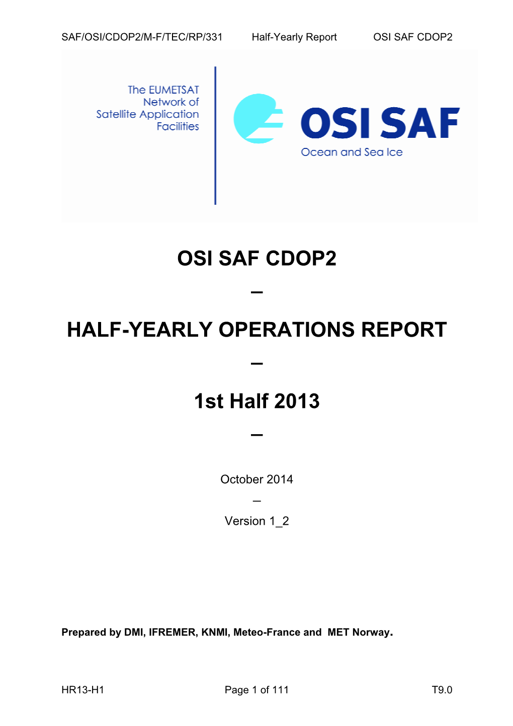 Osi Saf Cdop2 Half-Yearly Operations Report