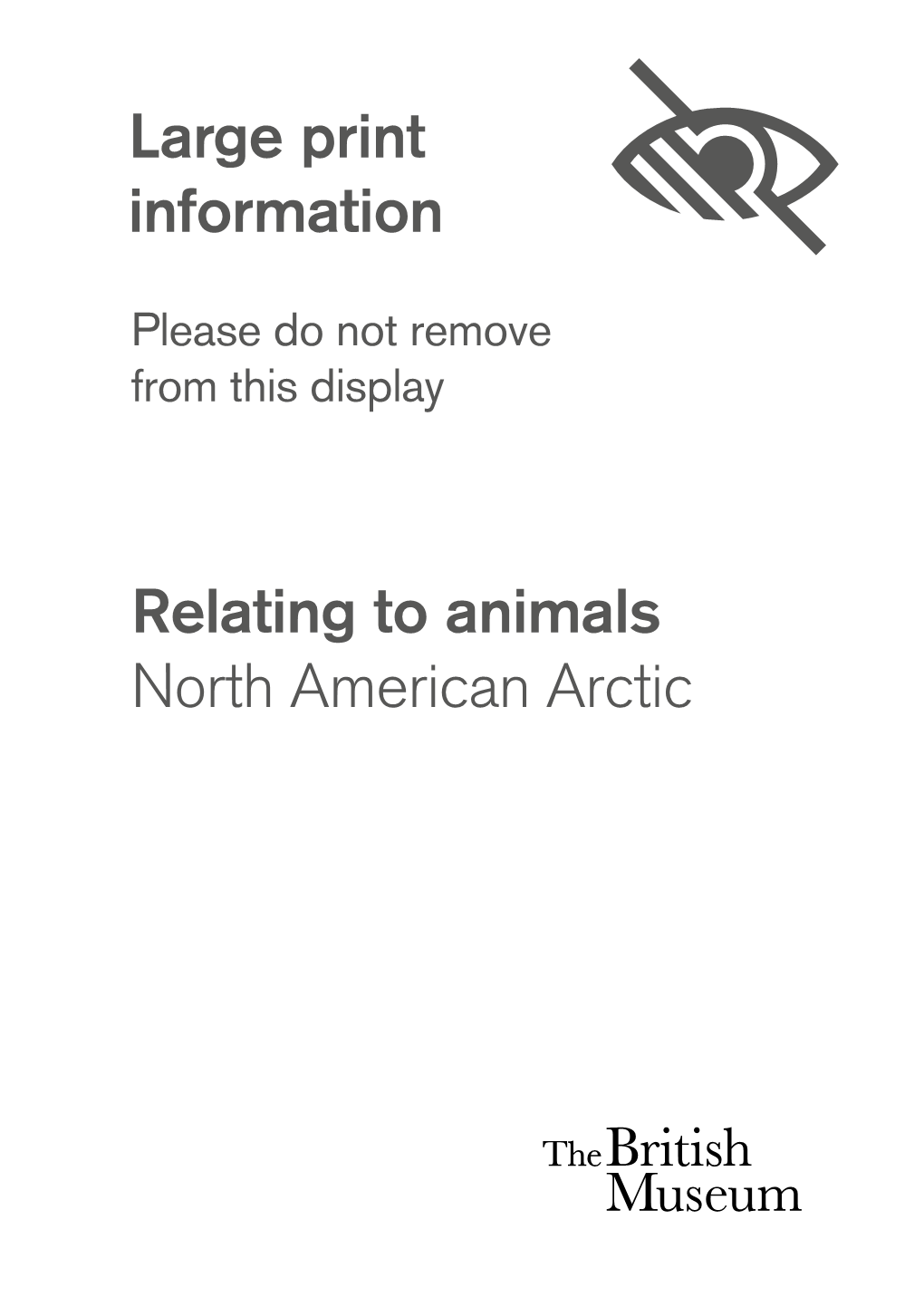Relating to Animals North American Arctic Large Print Information