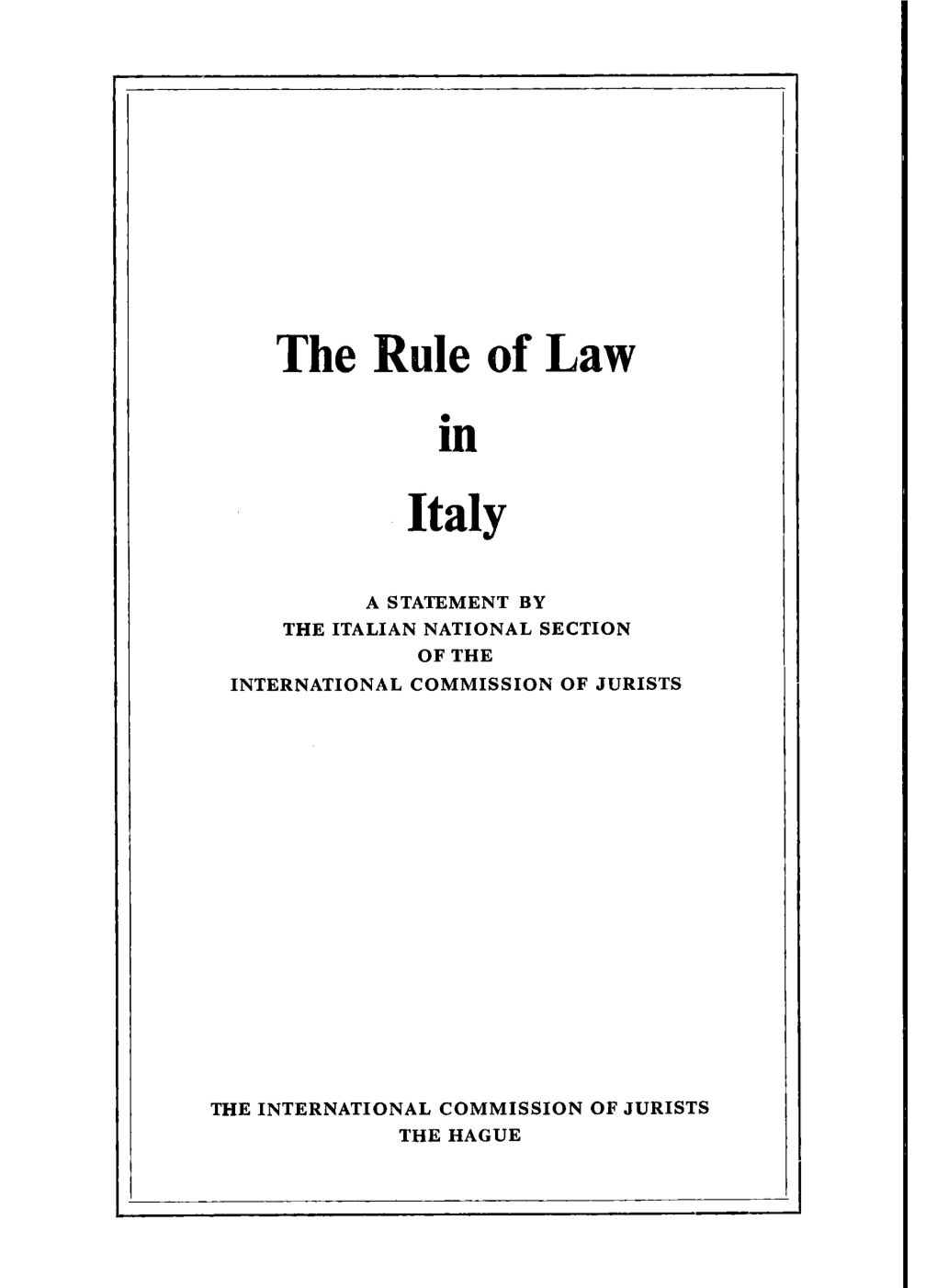 The Rule of Law Italy