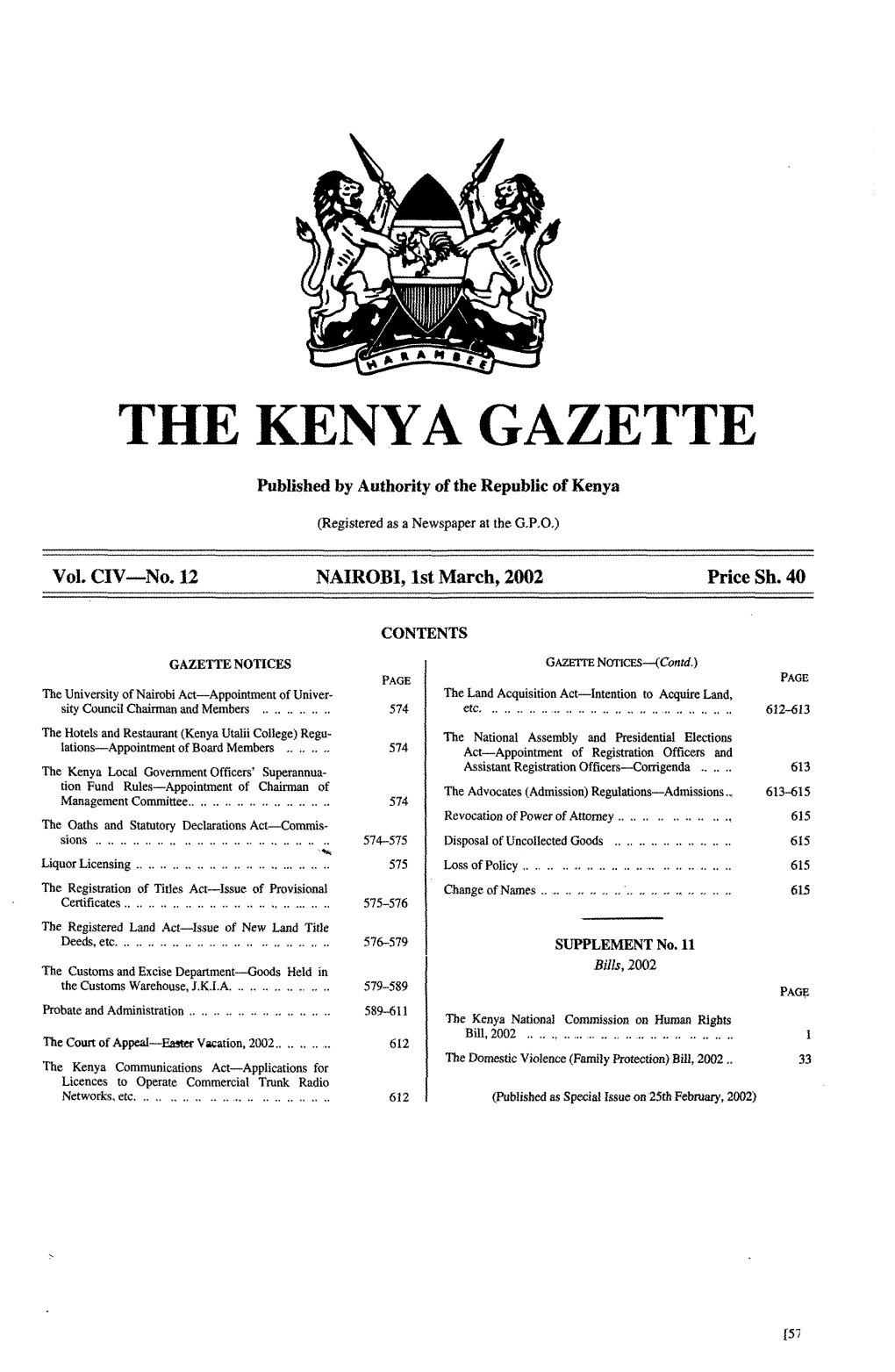The Kenya Gazette 579