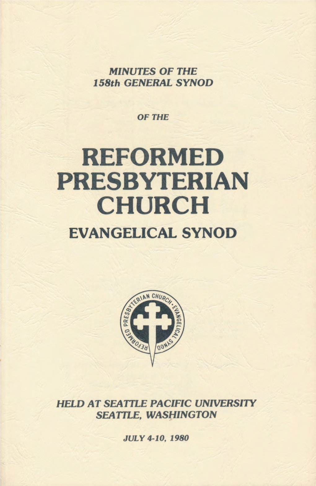 MINUTES of the 158Th GENERAL SYNOD