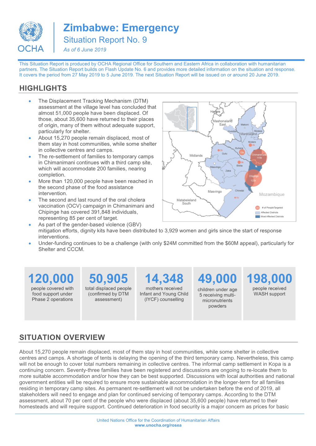 Zimbabwe: Emergency Situation Report No