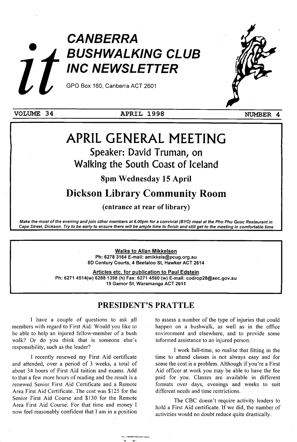 April General Meeting