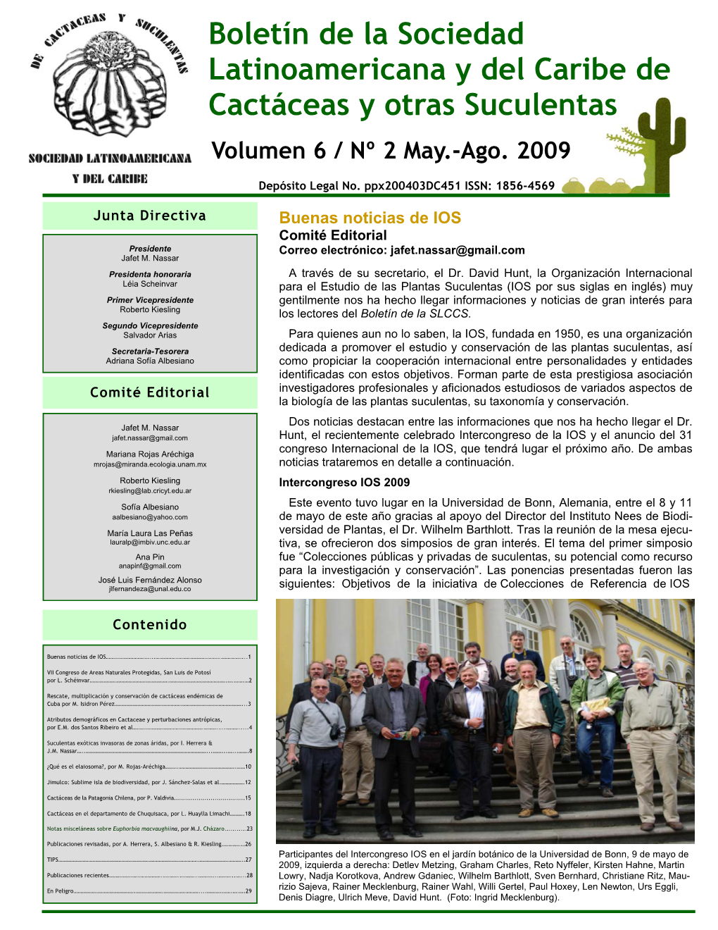 Boletín De La SLCCS May-Ago 2009 III.Pub