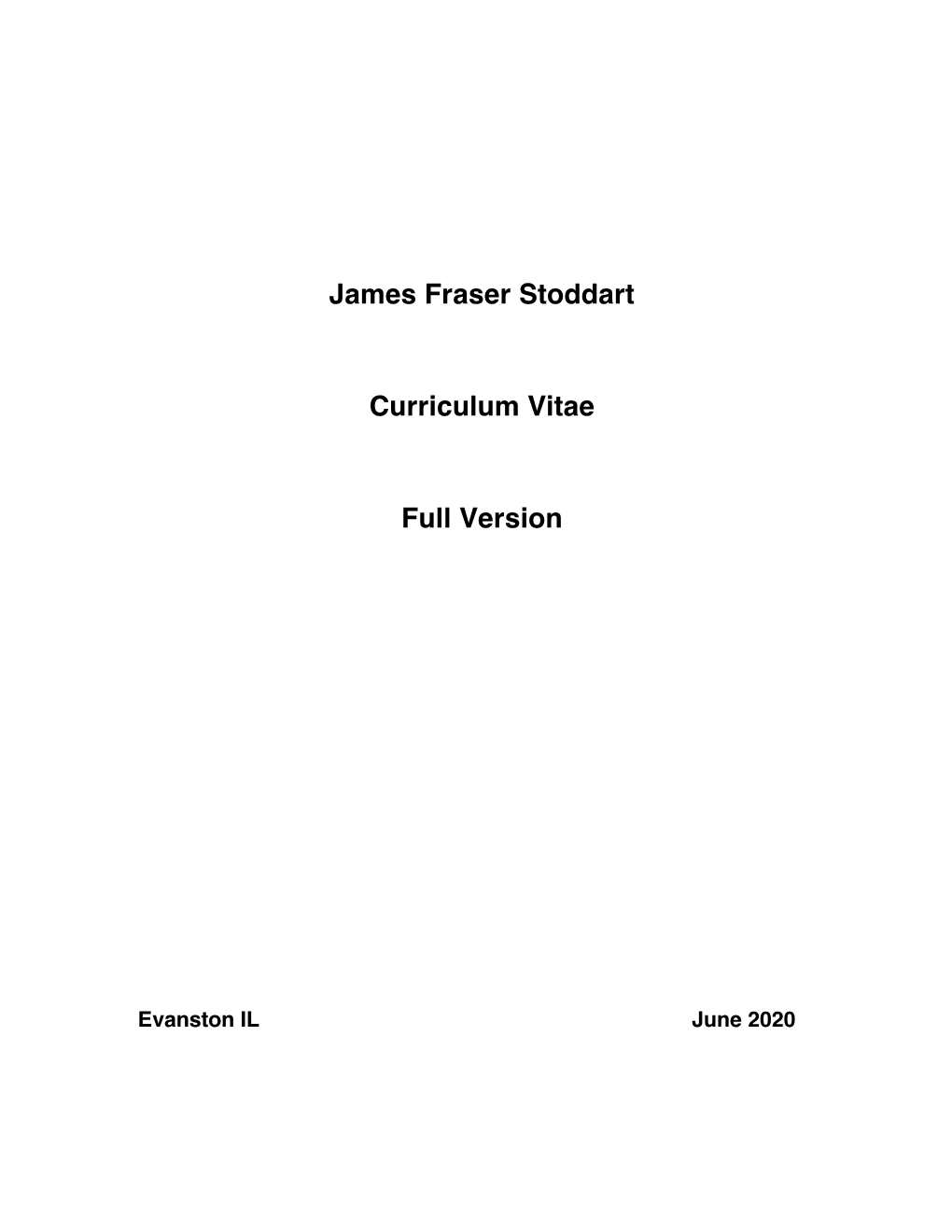 James Fraser Stoddart Curriculum Vitae Full Version