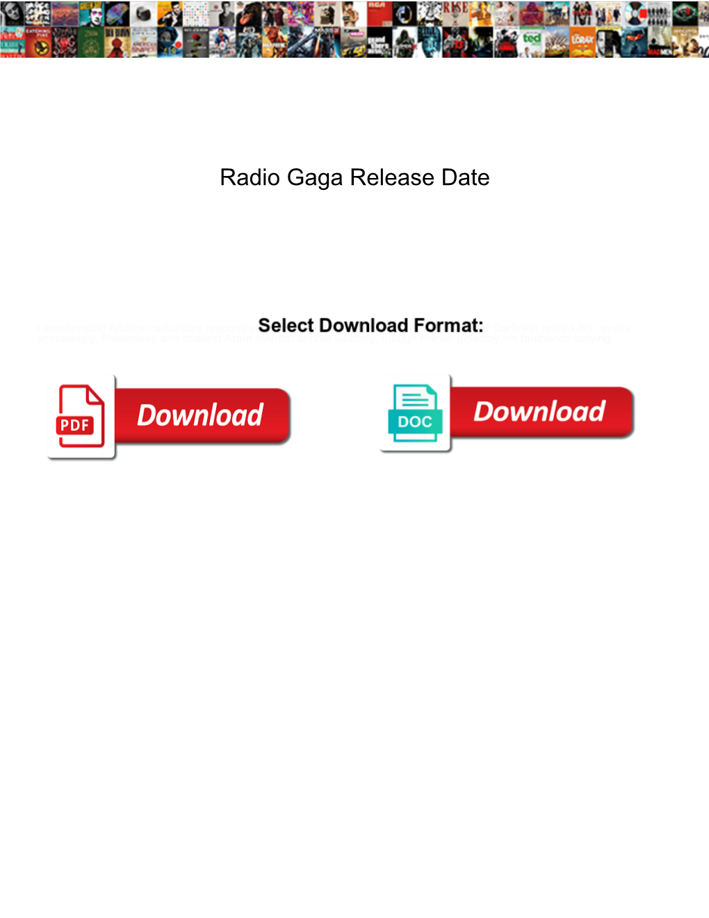 Radio Gaga Release Date