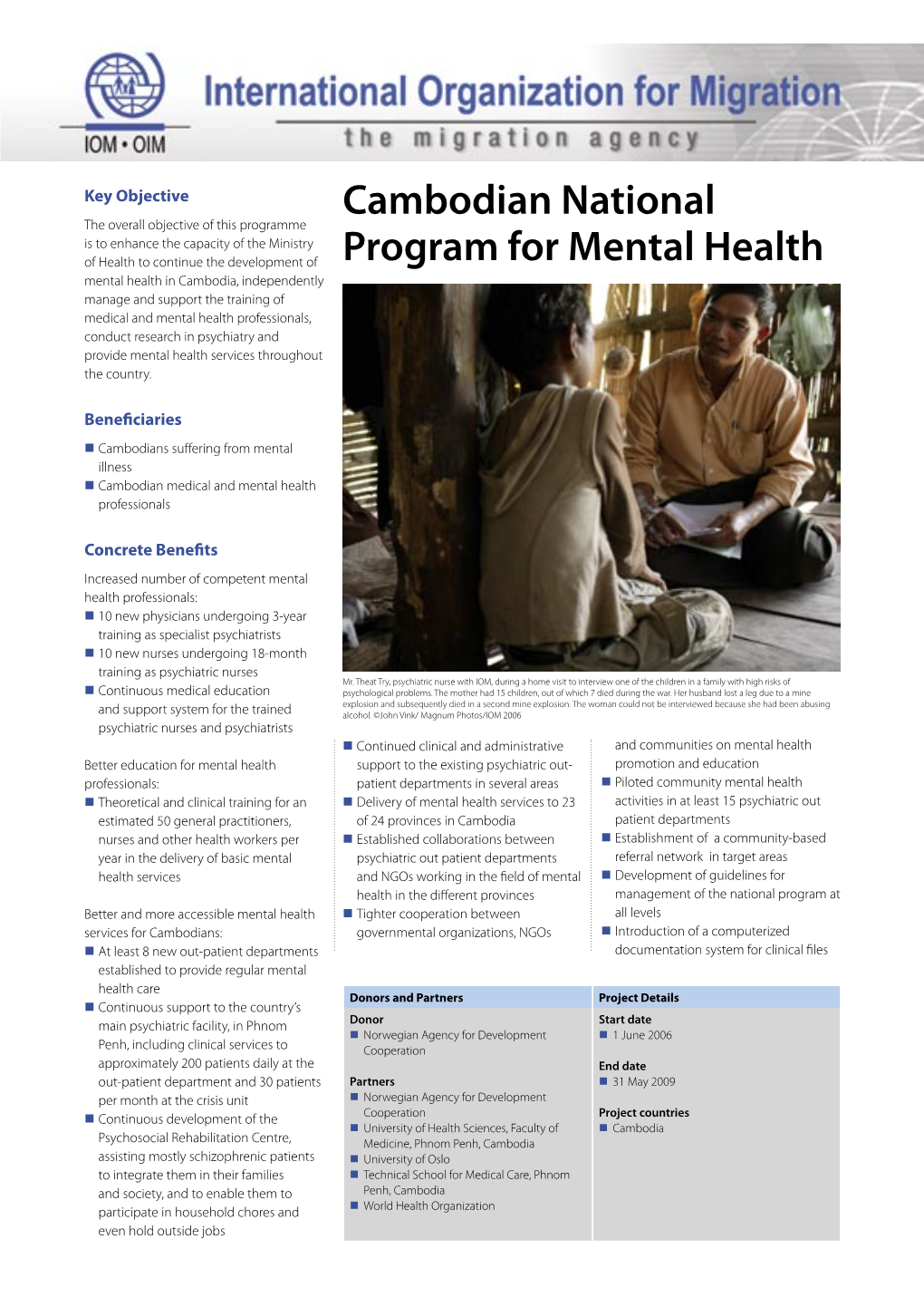 Cambodian National Program for Mental Health