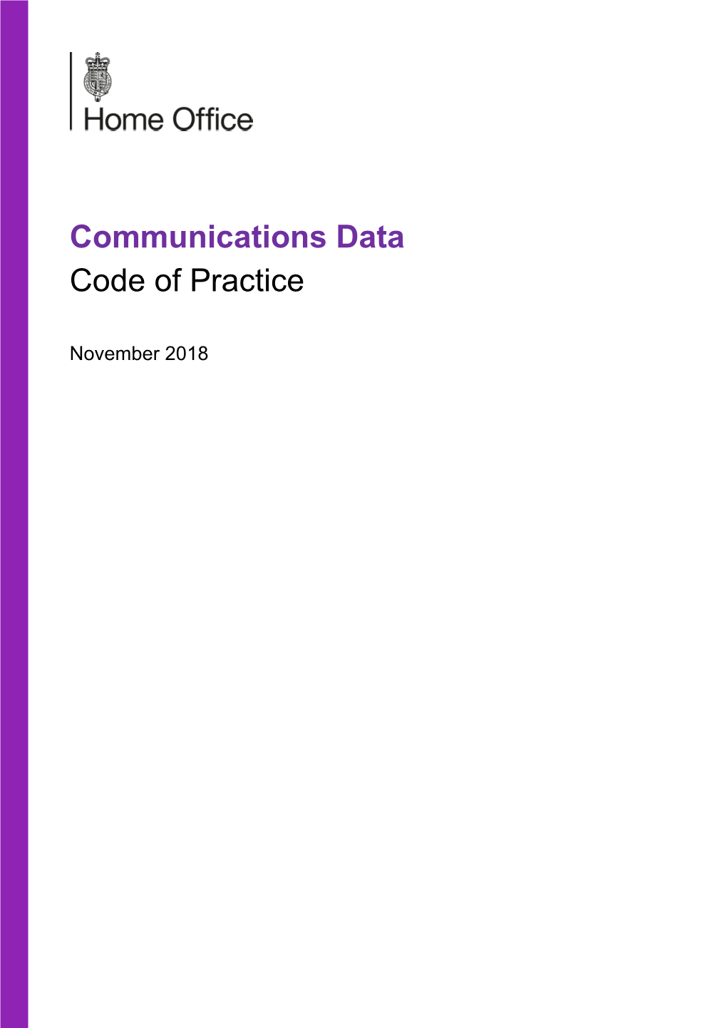 Communications Data Code of Practice
