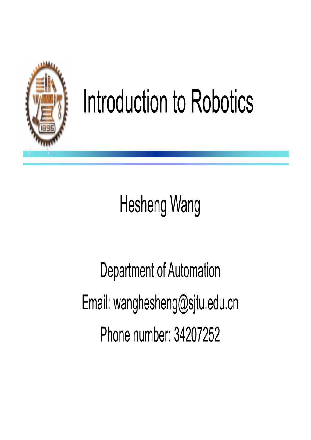 Introduction to Robotics