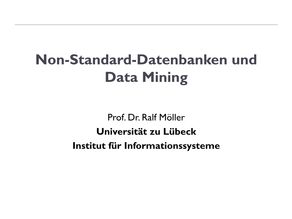 Non-Standard-Datenbanken Und Data Mining