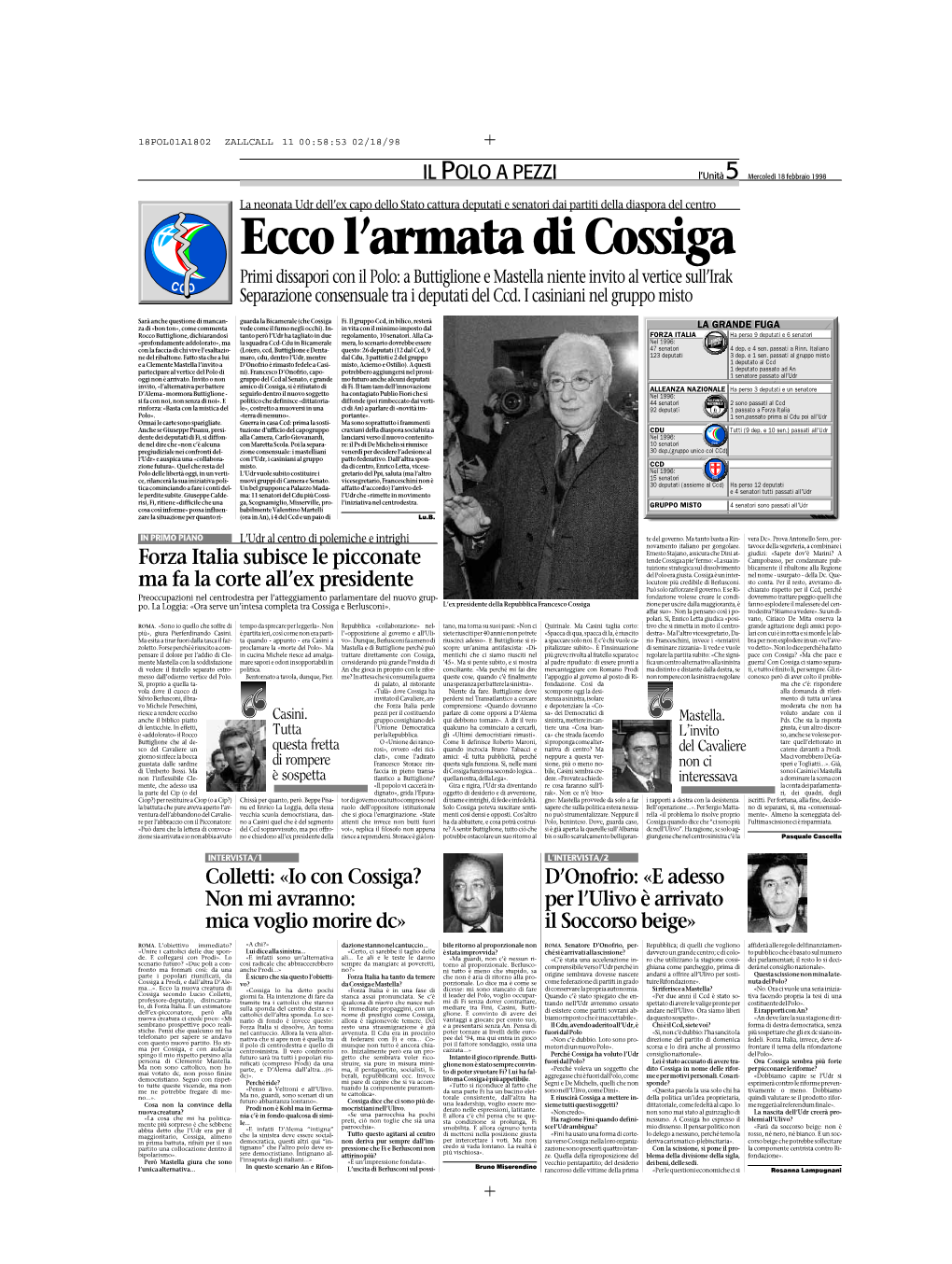 Forza Italia Subisce Le Picconate Ma Fa La Corte All'ex Presidente Colletti