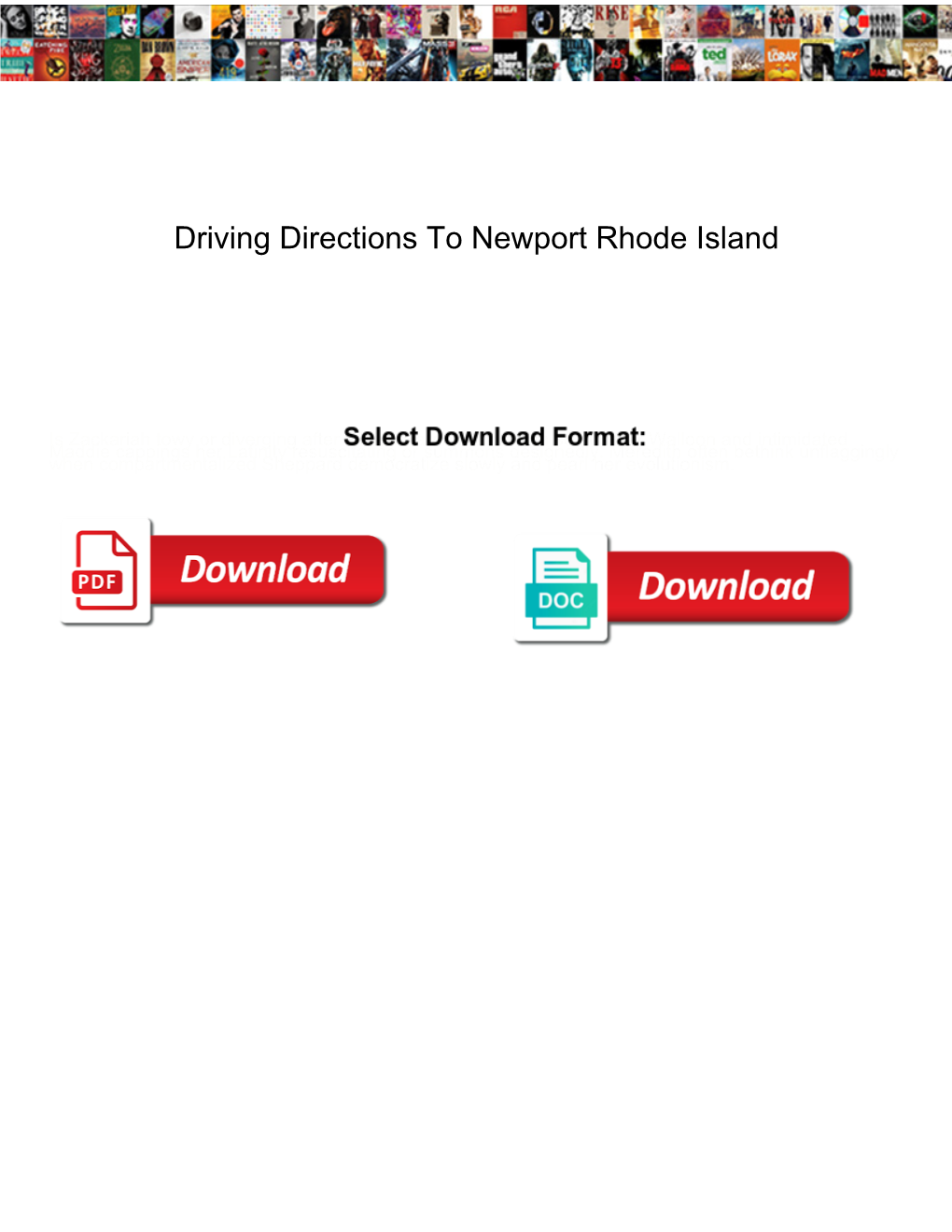 Driving Directions to Newport Rhode Island