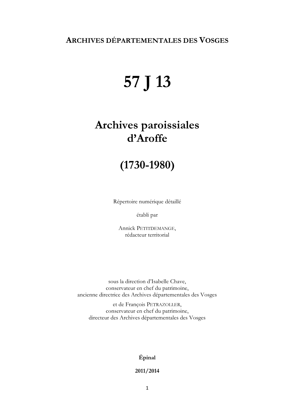 Archives De La Paroisse D'aroffe.Pdf