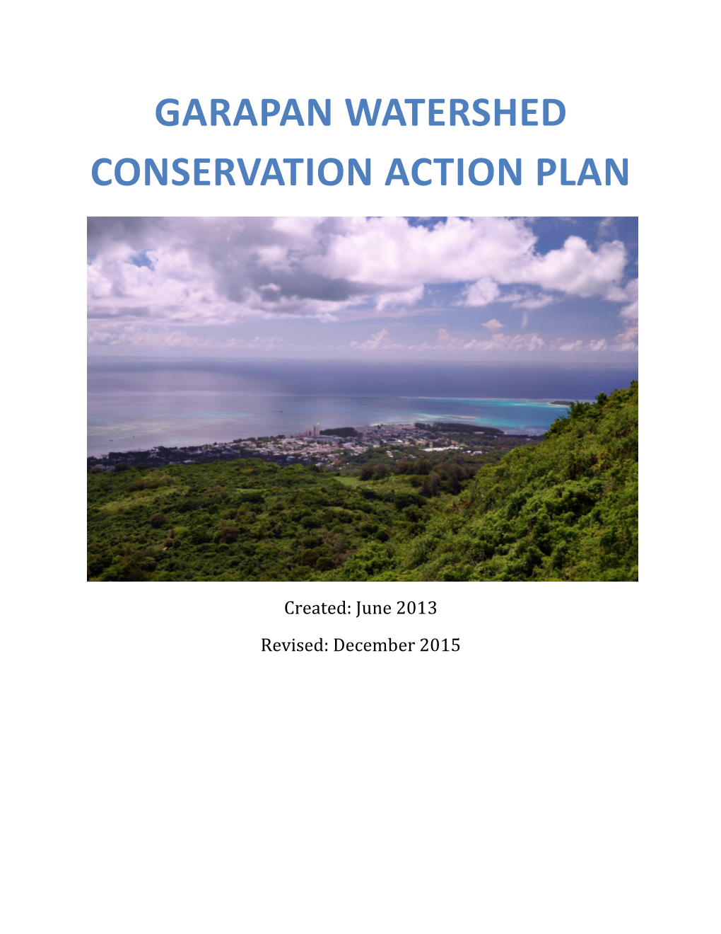 Garapan Watershed Conservation Action Plan